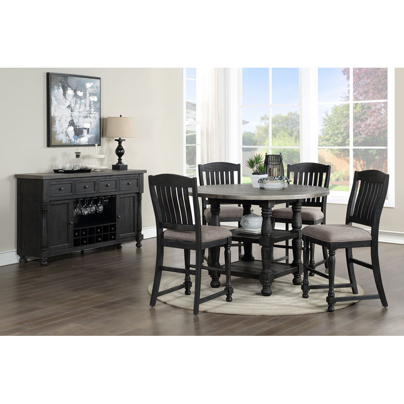 Canora Grey Ines Counter Height Pine Solid Wood Dining Table & Reviews